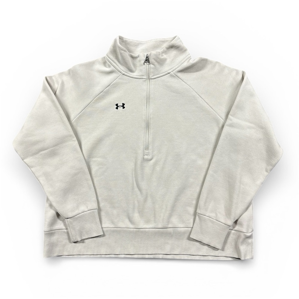 Under Armour Quarter Zip Pullover Women’s XL Oversized Off White Color